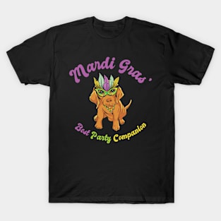 Mardi Gras Carnival Golden Retriever Party Costume T-Shirt